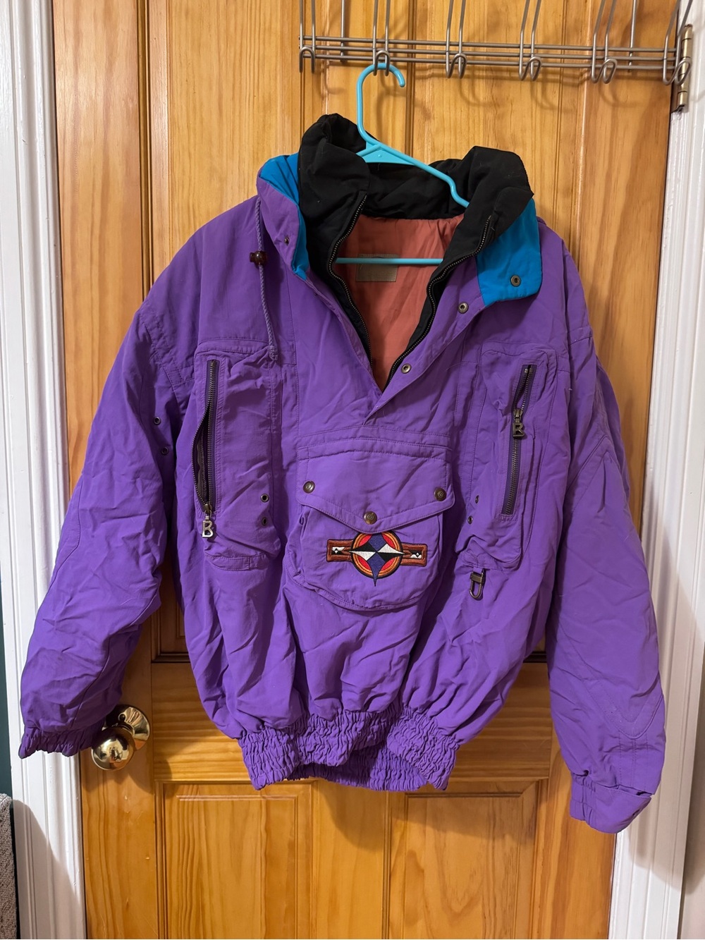 Vintage Bogner Purple Hooded Winter Jacket